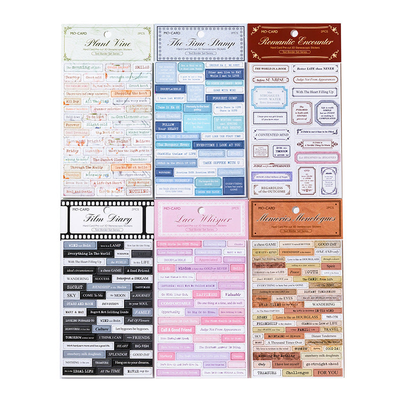 Wholesale Wholesale Momo hard card die-cut waste 3D three-dimensional stickers